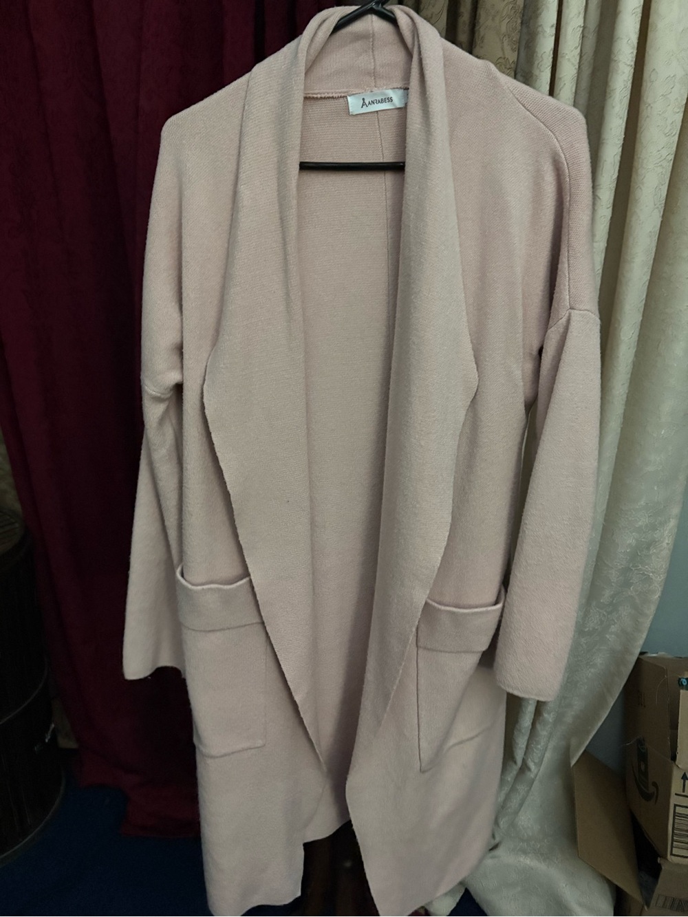 Mauve long sweater medium, very warm , pockets!